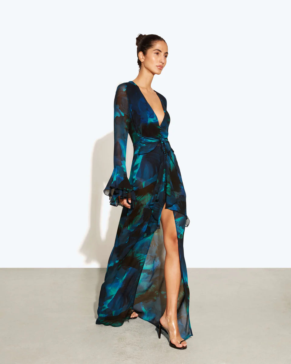 Vestido Maxi Floral Fiorella Escote en V