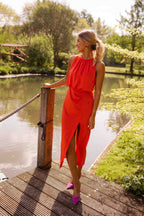 Vestido Largo De Verano Elegante Con Abertura