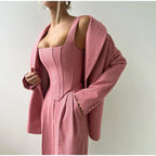 Conjunto Sastre 3 Piezas Mujer con Blazer y Corsé