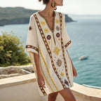 Vestido Largo de Playa Elegante con Escote en V