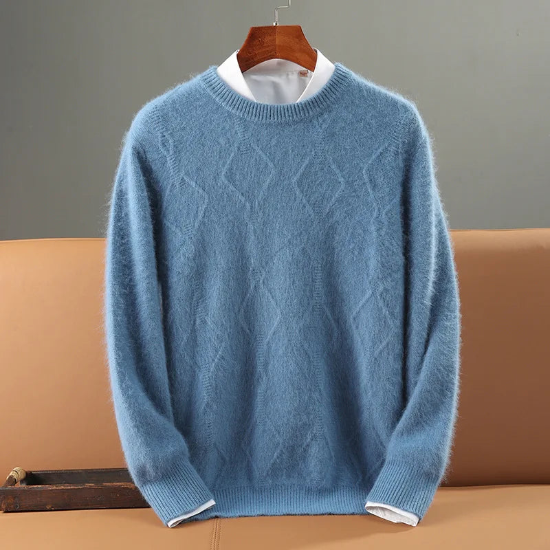 Jersey De Cachemira Hombre Con Patrón De Rombo