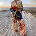 Conjunto Dos Piezas Mujer Holgado con Camisa y Pantalón