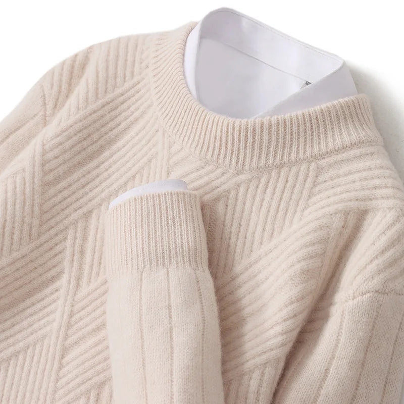 Jersey De Cachemira Para Hombre Con Patrón Elegante
