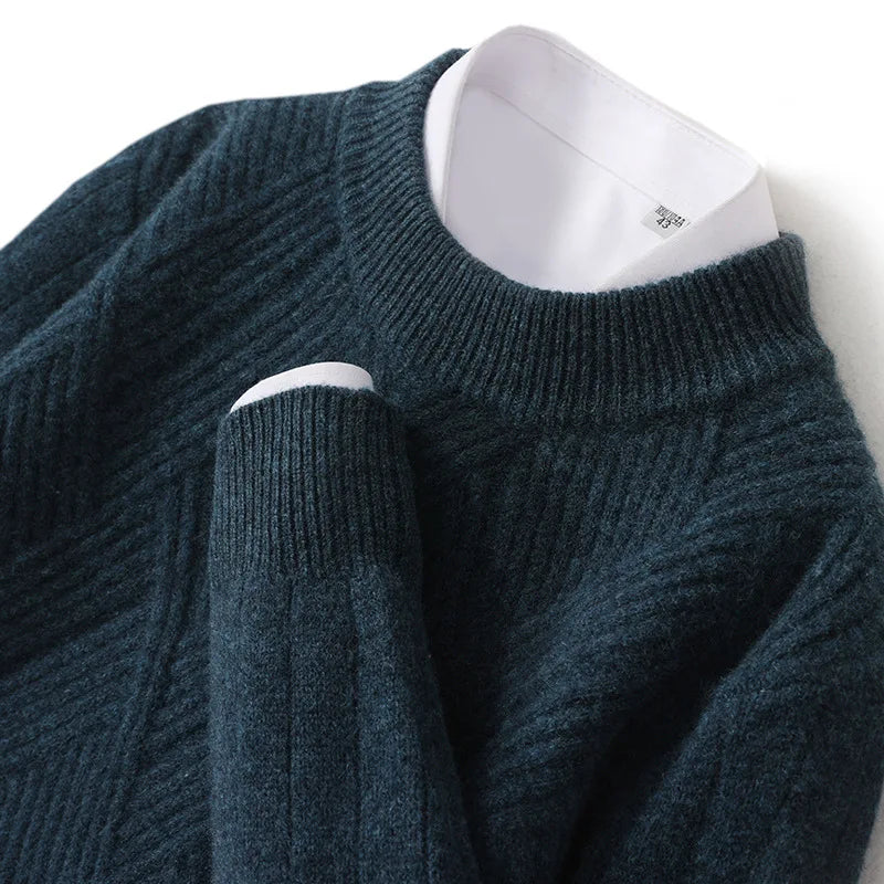 Herrenpullover aus Kaschmir mit stilvollem Muster