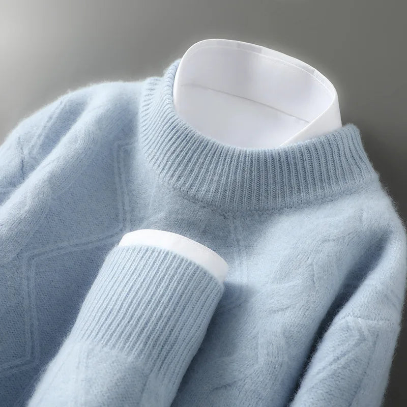 Jersey De Hombre 100% Cachemira Corte Clásico