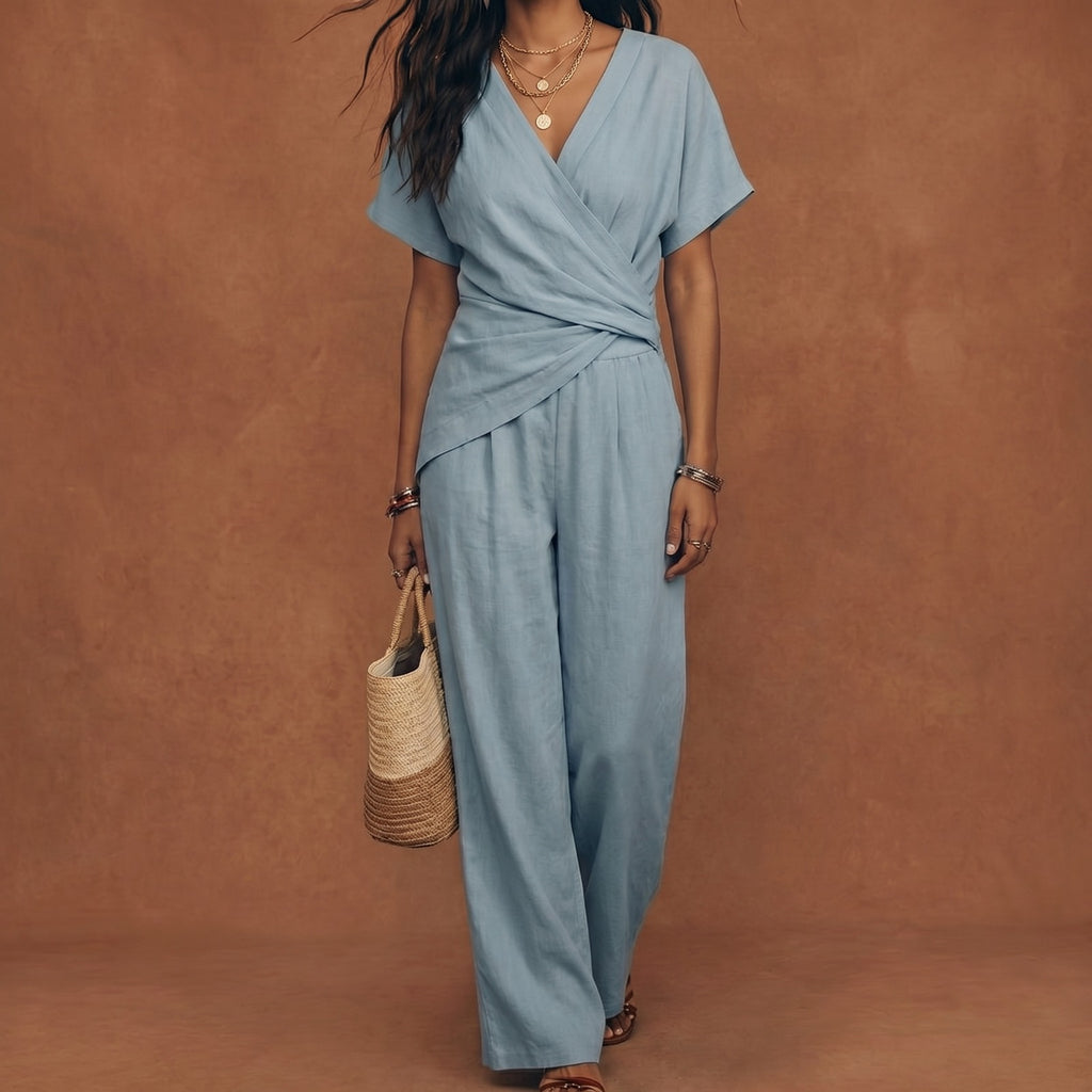 Elegantes zweiteiliges Set mit Wickeloberteil