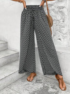 Pantalón Geométrico de Verano con Cintura Elástica