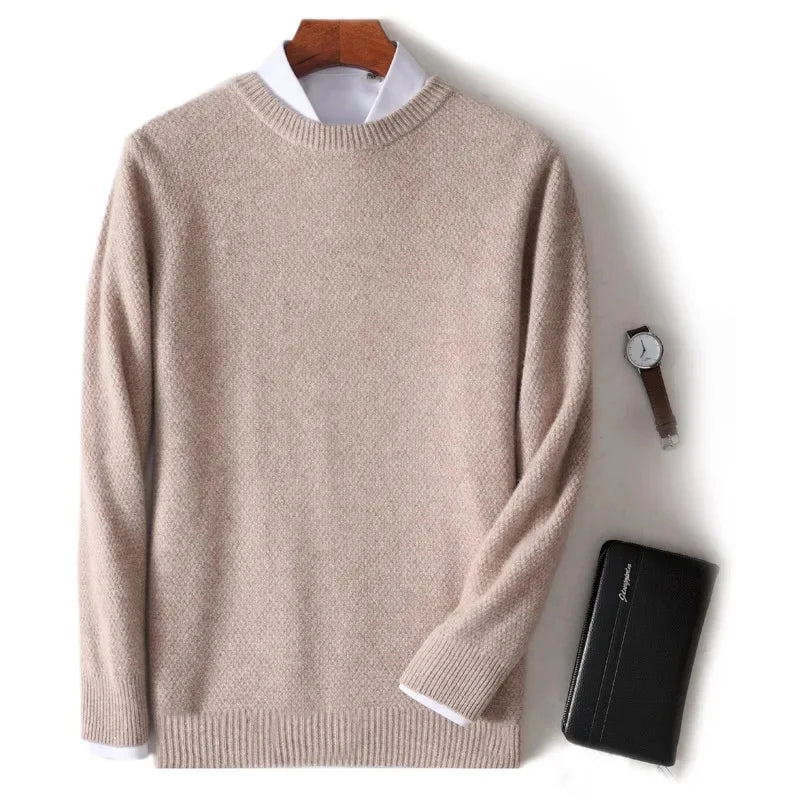 Jersey De Hombre 100% Cachemir De Corte Elegante