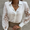 Women's Blouse with Elegant Collar and Flowing Cut