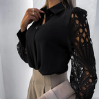 Blusa De Mujer Con Cuello Elegante Y Corte Fluido