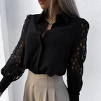 Blusa De Mujer Con Cuello Elegante Y Corte Fluido