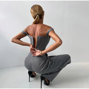 3-teiliger Anzug für Damen mit Blazer und Korsett