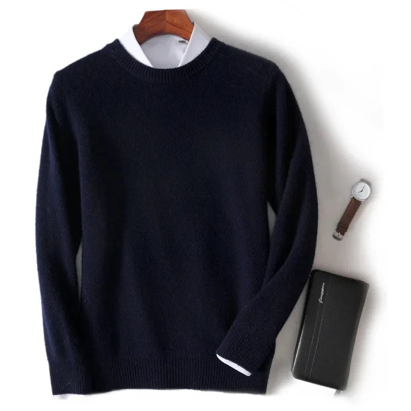 Jersey De Hombre 100% Cachemir De Corte Elegante