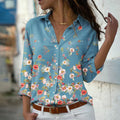 Elegant Printed Women's Blouse – Feminine Cut