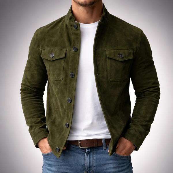 Soft-Touch Herren-Overshirt mit strukturiertem Schnitt