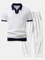 Conjunto De Punto Polo De Pico Y Pantalón Recto