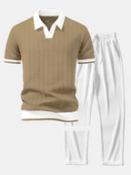 Conjunto De Punto Polo De Pico Y Pantalón Recto
