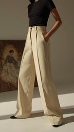 Pantalones Mujer Tiro Alto Modeladores Pierna Ancha