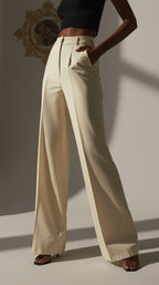 Pantalones Mujer Tiro Alto Modeladores Pierna Ancha