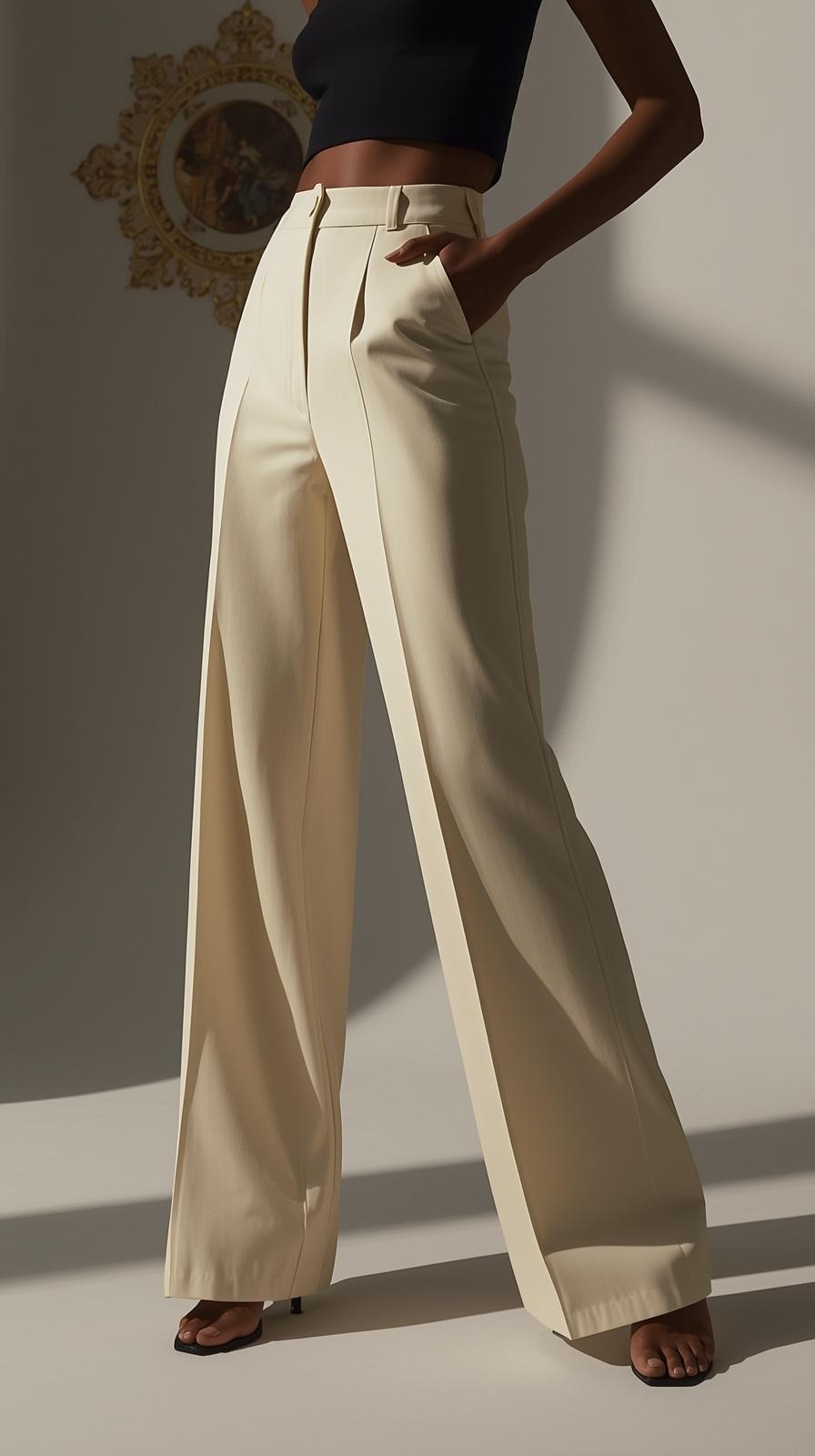 Damenhose High Waist Shaping Weites Bein