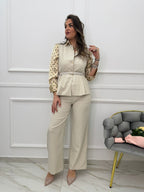 Conjunto Pantalón Y Chaleco Con Cinturón En Cintura