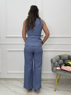 Conjunto Pantalón Y Chaleco Con Cinturón En Cintura