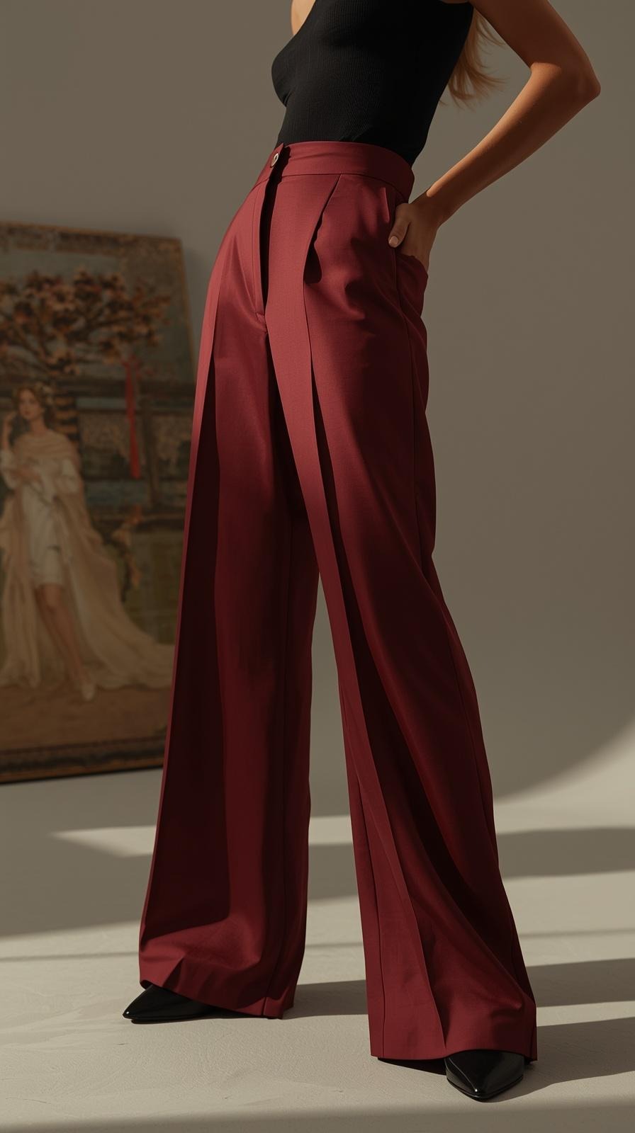 Damenhose High Waist Shaping Weites Bein