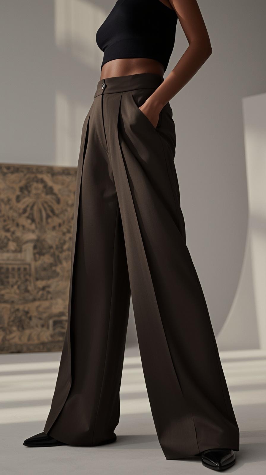 Damenhose High Waist Shaping Weites Bein