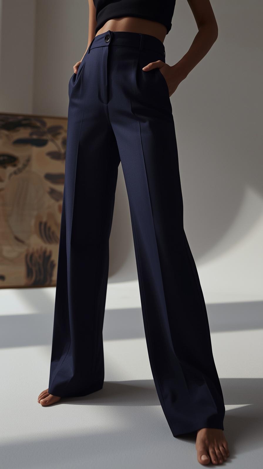 Damenhose High Waist Shaping Weites Bein