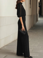 Conjunto Elegante 3 Piezas Mujer con Pantalón Amplio