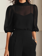Conjunto Elegante 3 Piezas Mujer con Pantalón Amplio