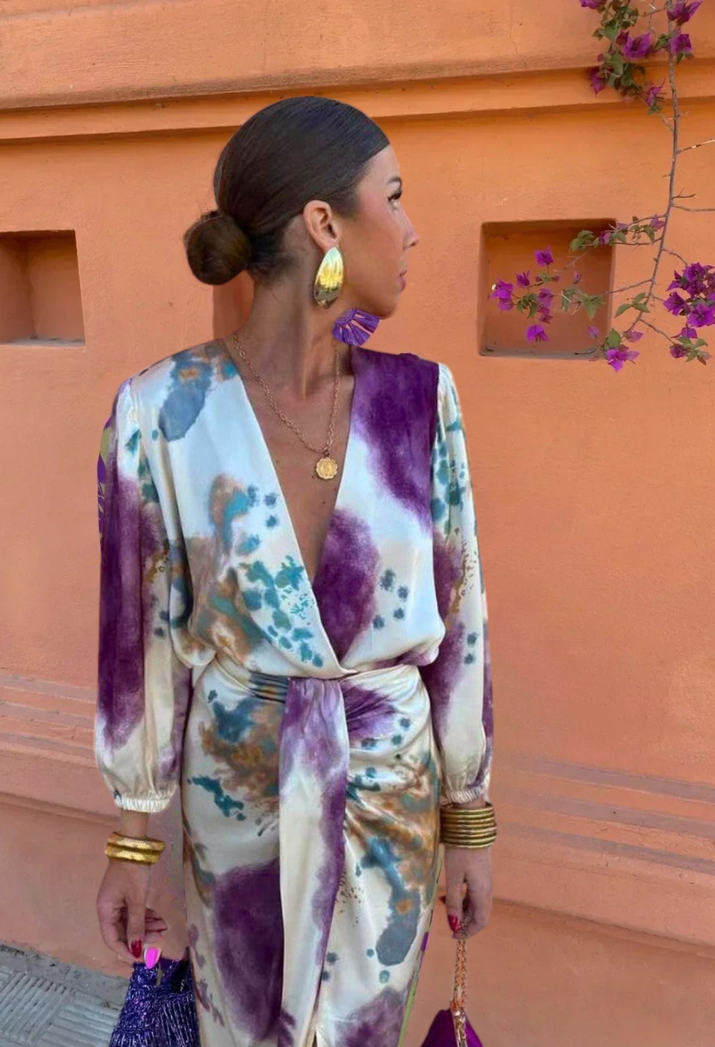 Elegante Vestido De Verano Con Escote En V