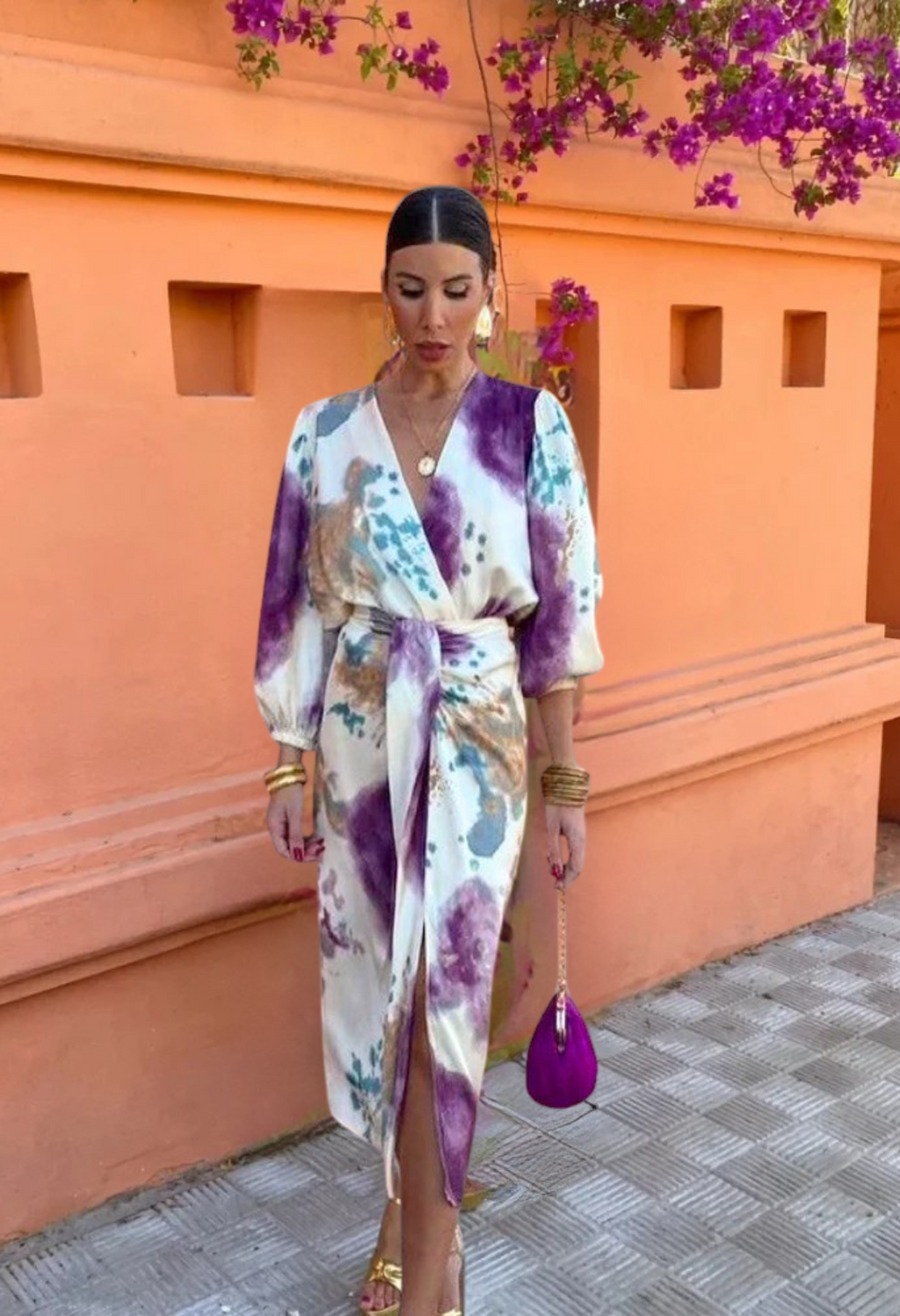 Elegante Vestido De Verano Con Escote En V