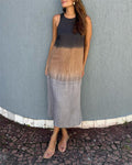 Sleeveless Dress with Elegant Gradient