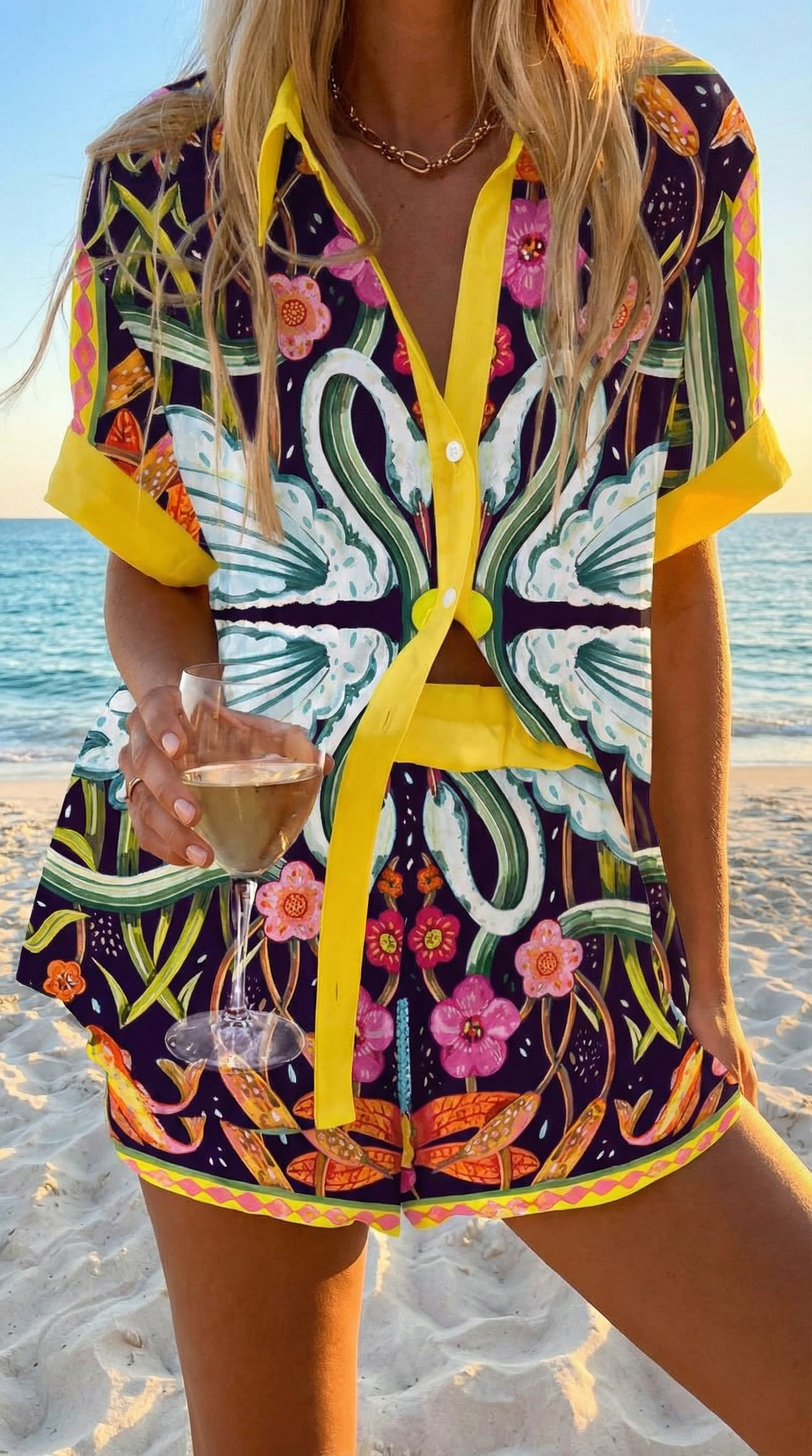 Conjunto Camiseta y Shorts Lino Algodón Mujer