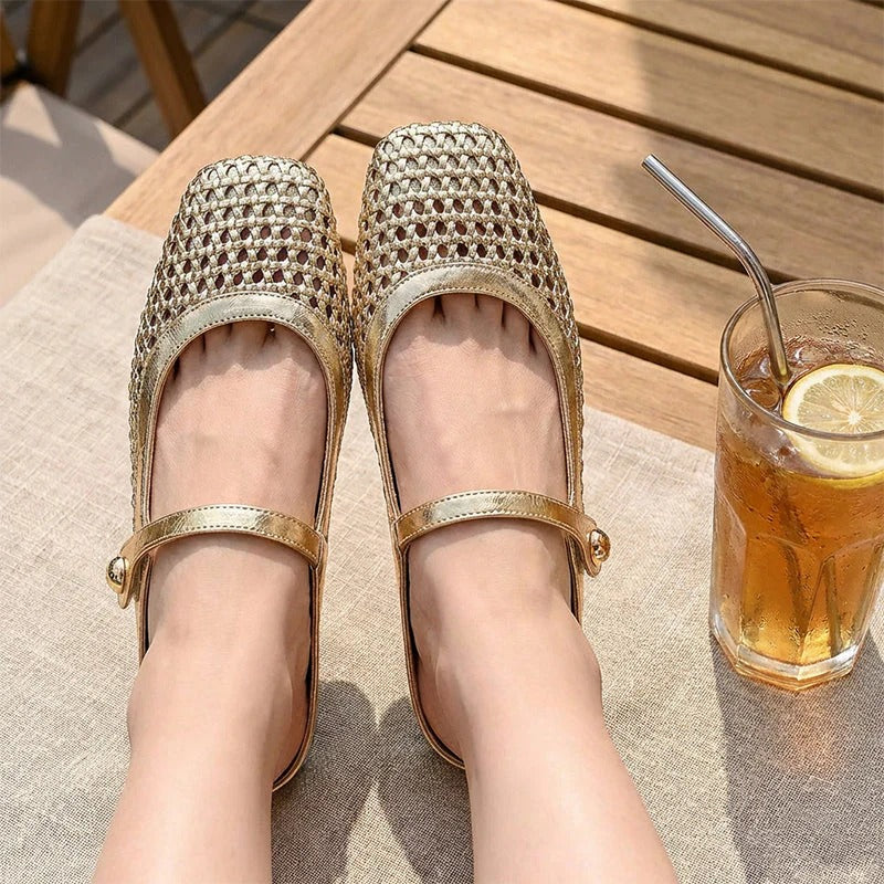 LUMIRA™ ┃ Woven Braided Fabric Clogs with Square Toe