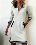 Elegant Cotton Dress with Long Sleeves