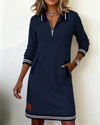 Vestido Elegante de Algodón con Mangas Largas