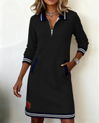 Vestido Elegante de Algodón con Mangas Largas