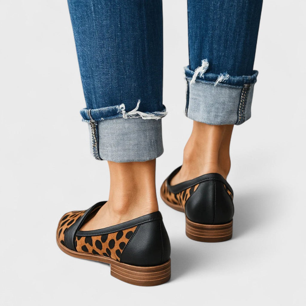 Orthopädische Damen-Ledermokassins – Rutschfeste Sohle