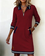 Vestido Elegante de Algodón con Mangas Largas