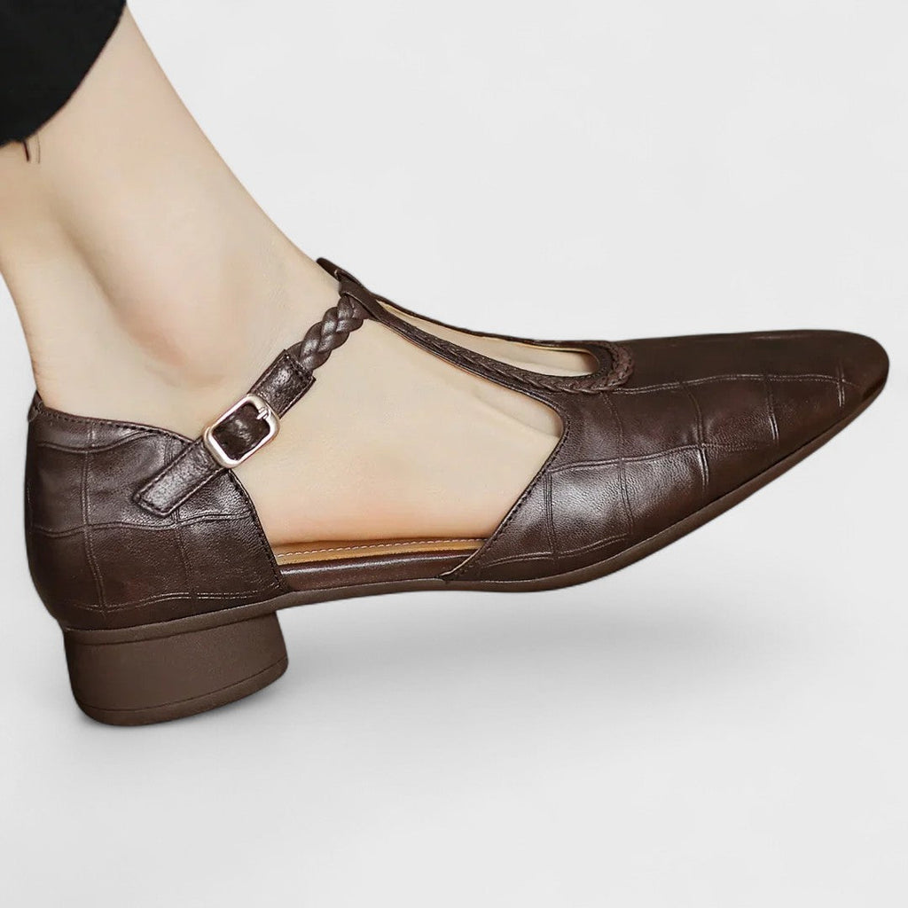 Orthopädische Damen-Mary-Jane-Schuhe aus Leder