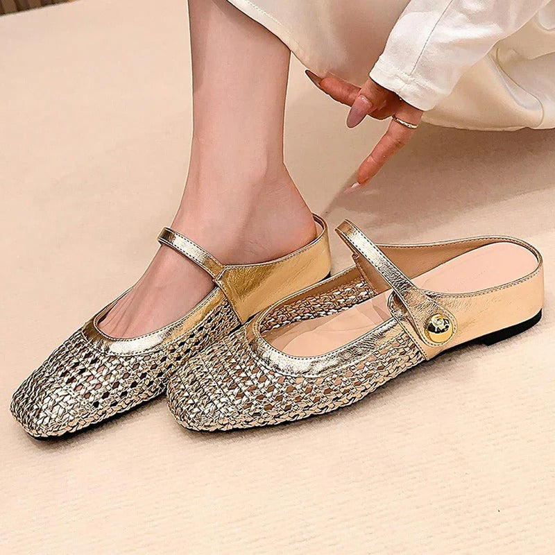 LUMIRA™ ┃ Woven Braided Fabric Clogs with Square Toe