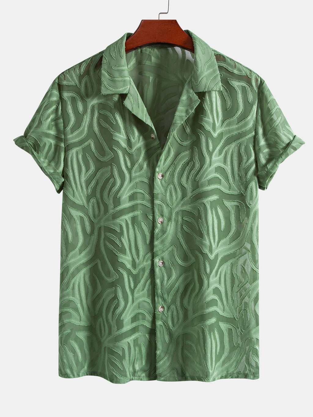 Conjunto Camisa Cubana Jacquard y Pantalón Recto Lino