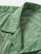 Conjunto Camisa Cubana Jacquard y Pantalón Recto Lino