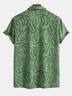 Conjunto Camisa Cubana Jacquard y Pantalón Recto Lino