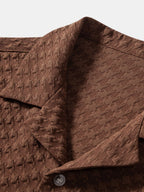 Conjunto Camisa Cubana Jaquard Pata de Gallo y Pantalón de Lino