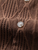 Conjunto Camisa Cubana Jacquard y Pantalón Cropped Lino