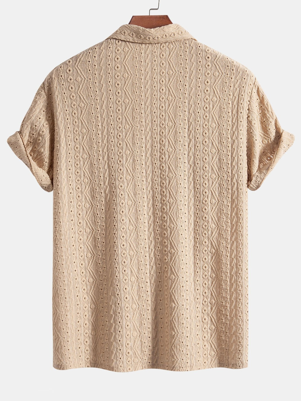 Conjunto Camisa Cubana Jacquard y Pantalón Recto de Lino