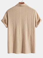 Conjunto Camisa Cubana Jacquard y Pantalón Recto de Lino